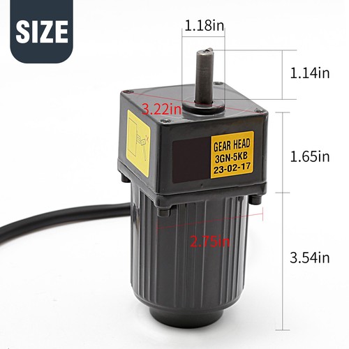 15W 10K 110V 135RPM Adjustable Variable Gear Reducer Motor w/Speed Controller - Picture 3 of 9