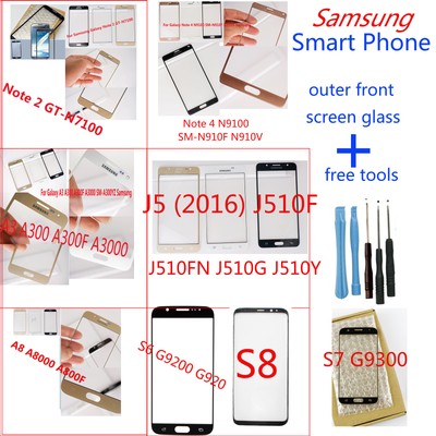 White Outer Front Screen Glass Replacement Kit For Samsung Series Phone +Tools