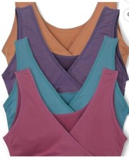 Caramel Cantina 4 Pack Sleeping Nursing Cross Front Maternity Bra 4 Colors Sz. S