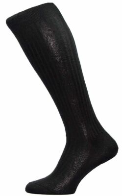 Pantherella Herren Baffin Einfach Die Seide Socken - Schwarz