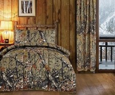 4 pc Twin size Woods Green Camo comforter and sheet/pillowcase set