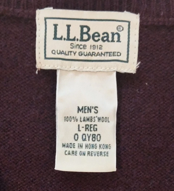 Chaleco Suéter Vintage LL Bean Para Hombre Grande 100% Lana Cordero Borgoña Cuello en V Abuelo Foto 2 de 4
