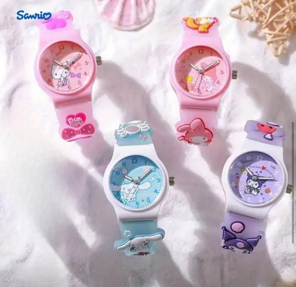 Cinnamoroll Sanrio Kids часы синий новый Kawaii силиконовый - Изображение 4 из 4