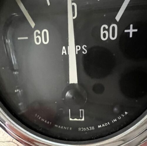 Stewart Warner #826538 Gauge Marine Deluxe Ammeter 60-0-60 Amps 2 1/16 in. Diam - Picture 2 of 3