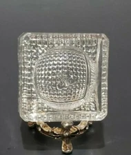 Open Salt Cellar  Smooth Tapered Sides Diamond Hobnail Bottom 2.6 X 4 cm