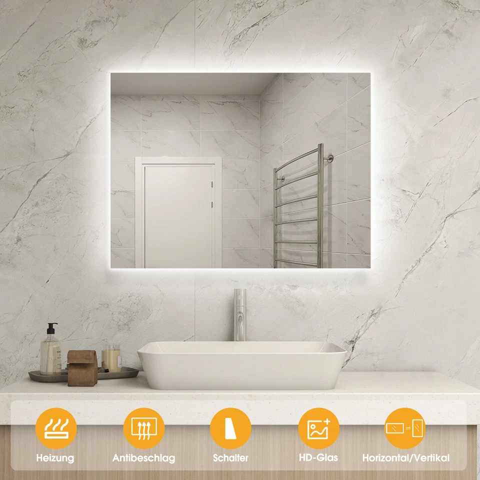 450W Badspiegel Beleuchtung Wand Badezimmerspiegel Heizung Spiegel Lichtspiegel - Bild 2 von 4
