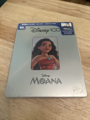 MOANA STEELBOOK BEST BUY DISNEY 100 YEARS OOP 4k + Digital NEW