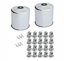 22.5" 10 Lug 33mm Lug Nuts Eagle Flight Stainless Steel Rear Wheel Axle Trim Kit