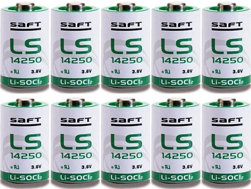 10 Pk SAFT LS14250-BA 3.6V 1/2 AA Lithium Batteries, Made in france - product listing photo