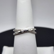 925 NEW Sterling Silver Ring- Criss Cross 4mm Width Size 7 FREE SHIPPING