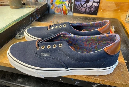 Vans Era 59 C&L Blue Canvas/ Leather Casual Rare Sneakers / Men's Sz-10.5 NWOT