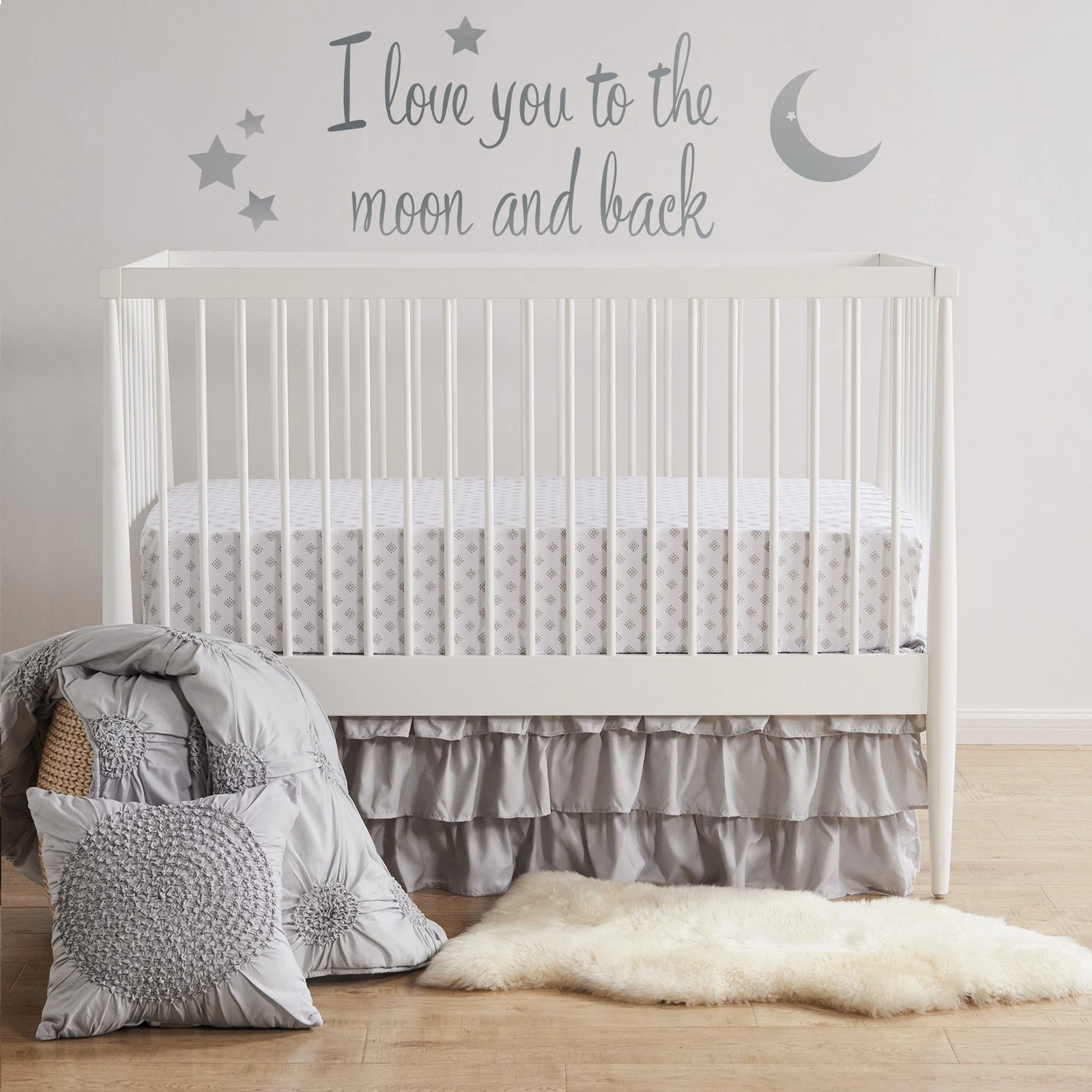 Willow 5-Piece Nursery Crib Bedding Set - Grey - Levtex Baby