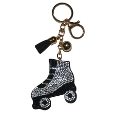 Popfizzy Rhinestone Roller Skate Keychain for Women, Rollerskate Backpack...