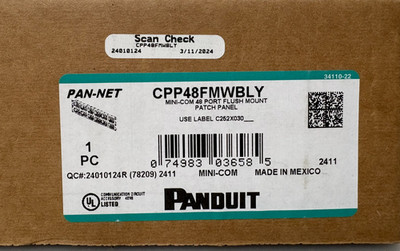 Panduit CPP48FMWBLY 48-Port Flush Mount Patch Panel