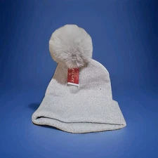 Juncture Women's Knit Hat Winter Warm Pom Pom Gray Snowflake Gray Color