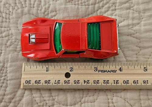 VINTAGE MATCHBOX SPEED KINGS RED AMC K-54 JAVELIN DIECAST CAR WITH GREEN WINDOWS