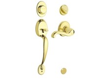 Schlage Plymouth Single Cylinder Handleset, Antique Brass F60 PLY 609 GEO