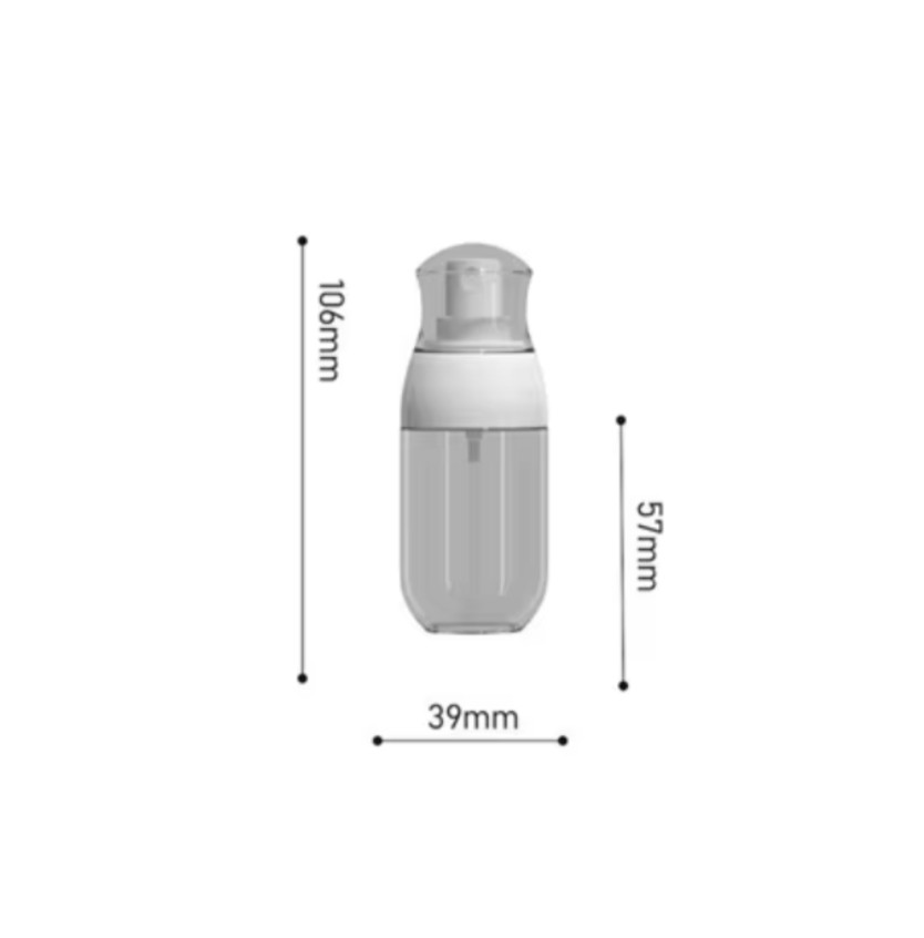 50 paquetes de botella de spray de 50 ml envase de cosméticos de plástico blanco vacío