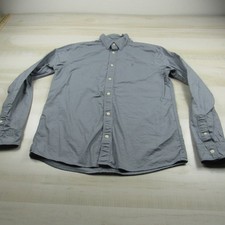 Allsaints Shirt Mens Medium Gray Azur Button Down Cotton Long Sleeve Casual
