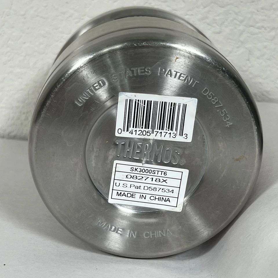 Tarro de comida de acero inoxidable aislado al vacío THERMOS 16 OZ cuchara trabajo almuerzo plateado Foto 3 de 4