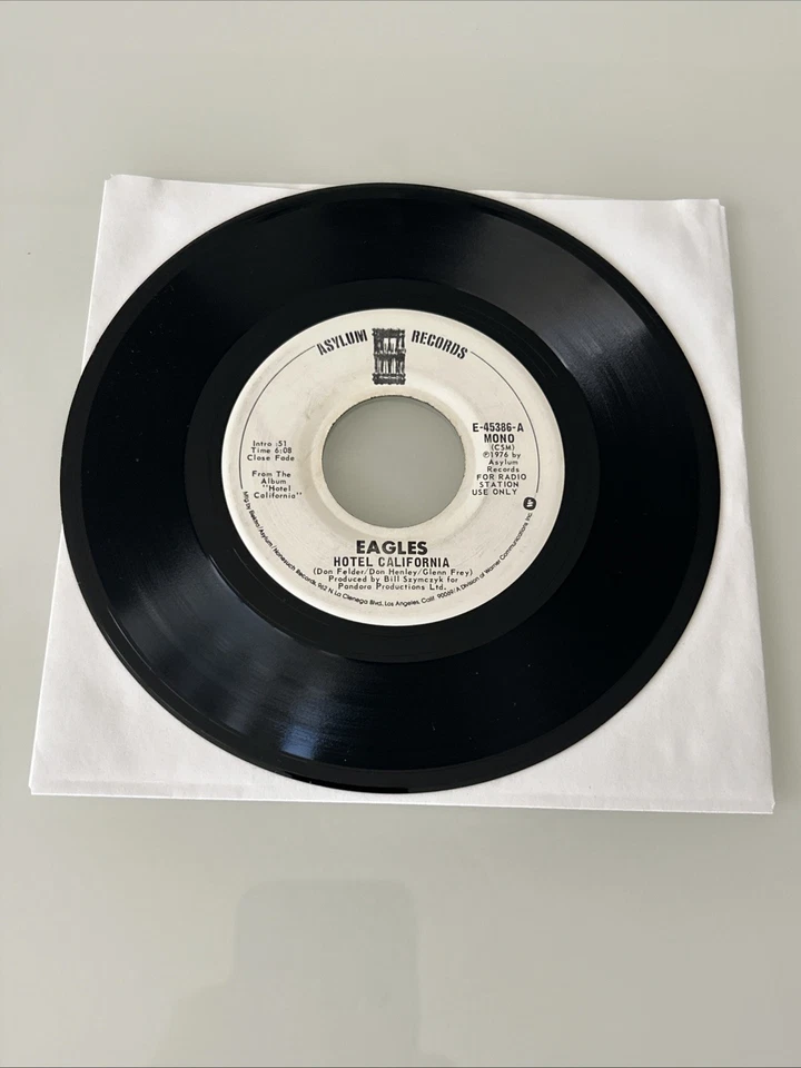 EAGLES Hotel California ASYLUM 45386 PROMO 45 Mono/Stereo WHITE LABEL - Image 3 of 4