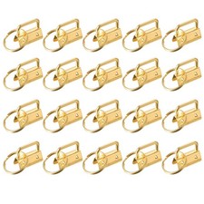 40pcs 26mm Key Fob Hardware with Keychain Ring for Webbing Dark Golden