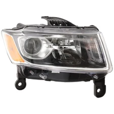 Right Headlight For Jeep Grand Cherokee 2014-2016 Halogen with Bulb(s) Chrome