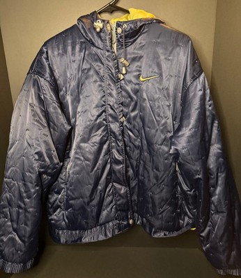 Vtg 90s Nike Puffer Jacket Hoodie Rare Air Sport Swoosh Mens M Y2K