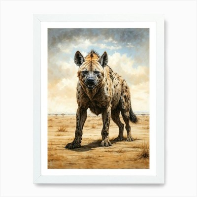 Hyena Chalk Style Art Print Framed Wall Art Poster Canvas Print Picture