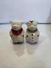 Shawnee Kitschy Pottery Pig Salt And Pepper Shakers Vintage 1940-1950 Smiley Pig