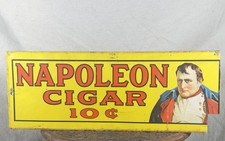 VTG NAPOLEON CIGAR 10 Cents Metal Advertising Sign 1974 Tobacco Sanford Heilner