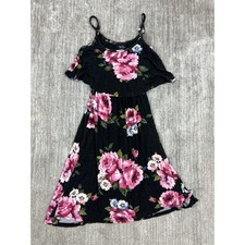 Rue 21 Dress Womens Small Black Short Summer Dress Adjustable Strap Casual