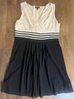 <!--F#f_0-->Lands End Cross Front White/Navy Sleeveless Dress Size 1X<!--F/-->
