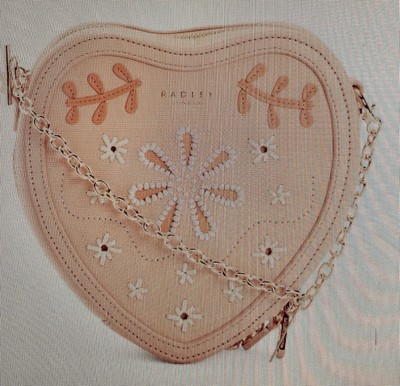 Radley London STITCH STREET Heart Zip Around Cross Body, Peach New