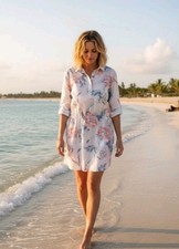 Gap Designed & Crafted Floral Shirt Dress Tie Sides XS Short/Mini Collard