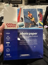 Photo Paper 100 Sheets High Gloss Premium Office Depot Inkjet - Brand New