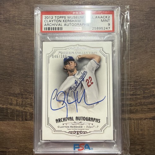 2012 Topps Museum Collection Archival Auto Clayton Kershaw #AA-CK2 /100 PSA 9