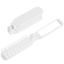 2 Pcs Folding Travel Hair Brush with Mirror, Small Compact Massage Comb, Port...