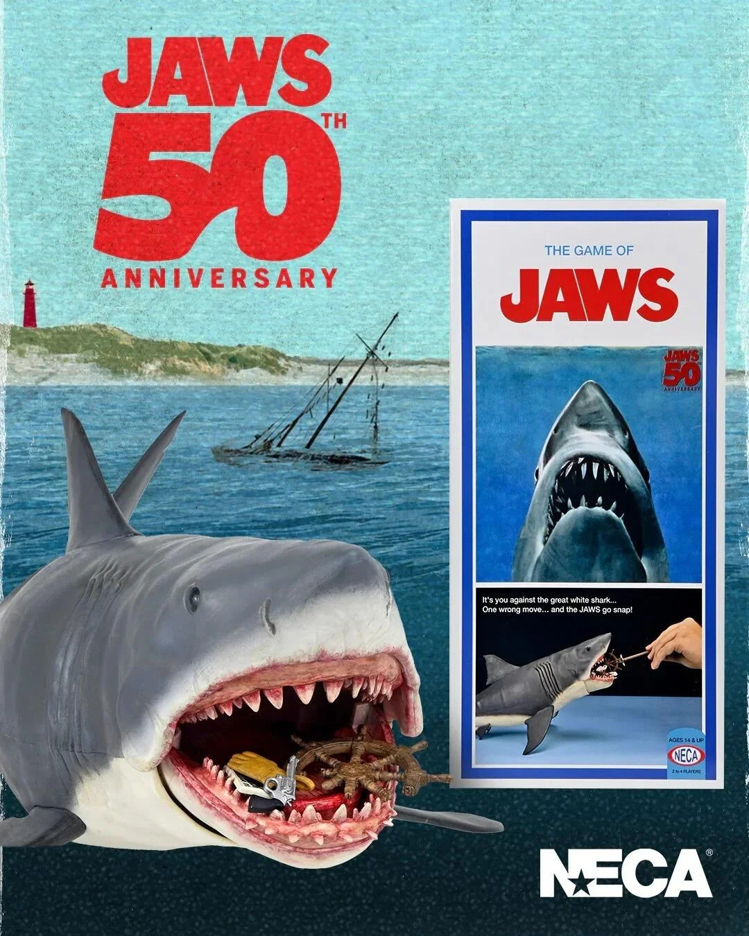 Jaws : the Game of Jaws / 15 Inch Head to Tail Action Figure 50th Anniversary ( - Image 11