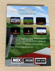 Endurance - Racing Video Game Cartridge w/ User Manual Included for MSX