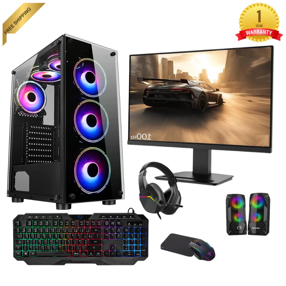 22" Full Setup Gaming PC Bundle Core i5 16GB 1TB HDD + SSD GT730 4GB WIN 11 Pro - Image 3 of 4