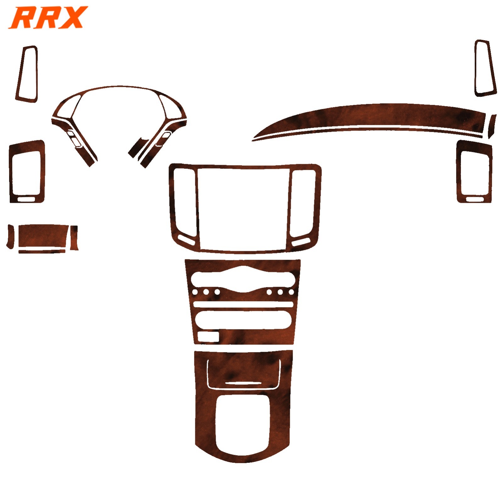 24Pcs Wood Grain Brown Full Interior Kit Dash Trim For Infiniti G35 G37 2007-13