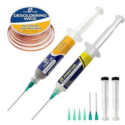 Solder Paste (Sn63/Pb37 30G) & No Clean Soldering Flux(10cc) for Electronic 