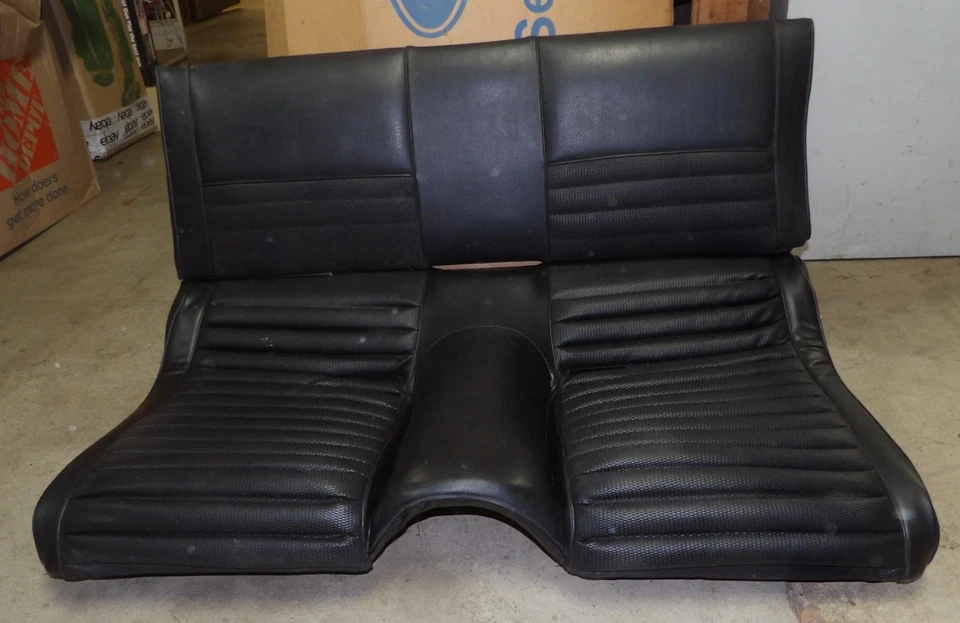 Mustang GT 1965-1973 Mach 1 Boss Shelby asiento trasero original Fastback 69-70 negro C/W Foto 4 de 4