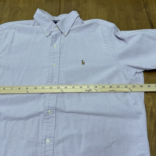Ralph Lauren shirt mens large classic fit pastel flesh pony Oxford work preppy - Picture 8 of 14