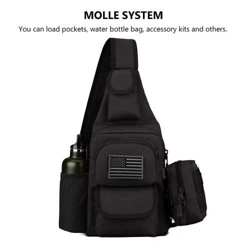 Tactical Sling Pack Molle Chest Crossbody Shoulder Bags Motorcycle Bicycle Ra... - Picture 8 of 8