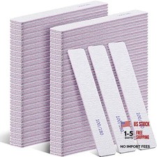 150 Pcs Nail Files 100/180 Grit Double Sides Professional 100/ 180 Grit