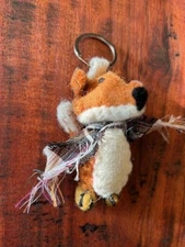 Hand-Crafted Felt Fox Keyring Zipper Pull Purse Charm 30188