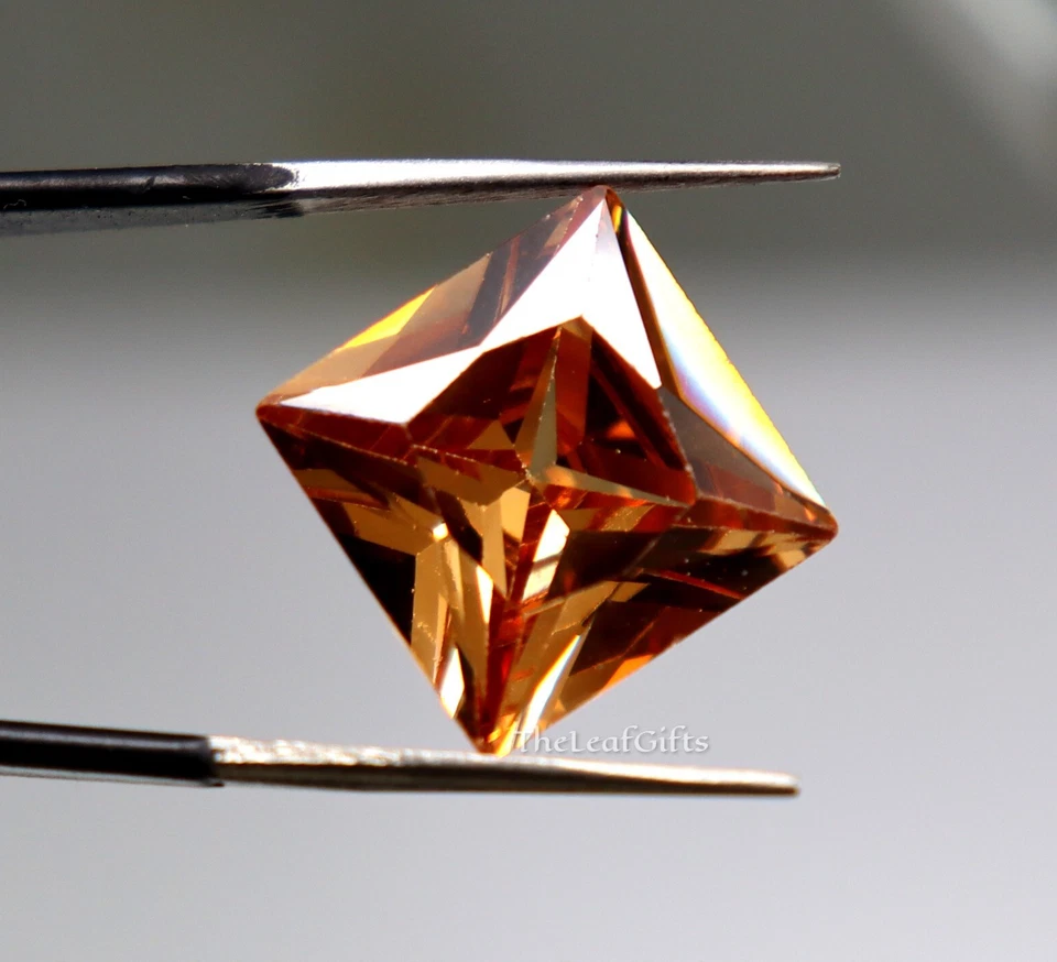 Zafiro de Ceilán corte princesa oro claro 21,45 quilates - Certificado natural, sin calefacción Foto 4 de 4