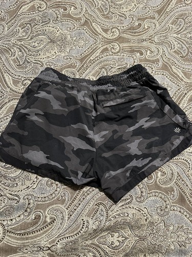 Athleta Girl All Play 3” Short Black Camo Size L 12 Quick Dry Zip Pockets - Picture 4 of 4